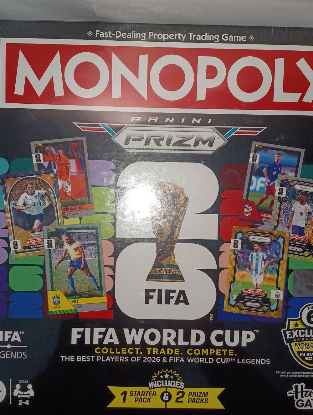 2026 FIFA World Cup Panini Prizm Monopoly With Gold Ice Prisms- Factory Sealed